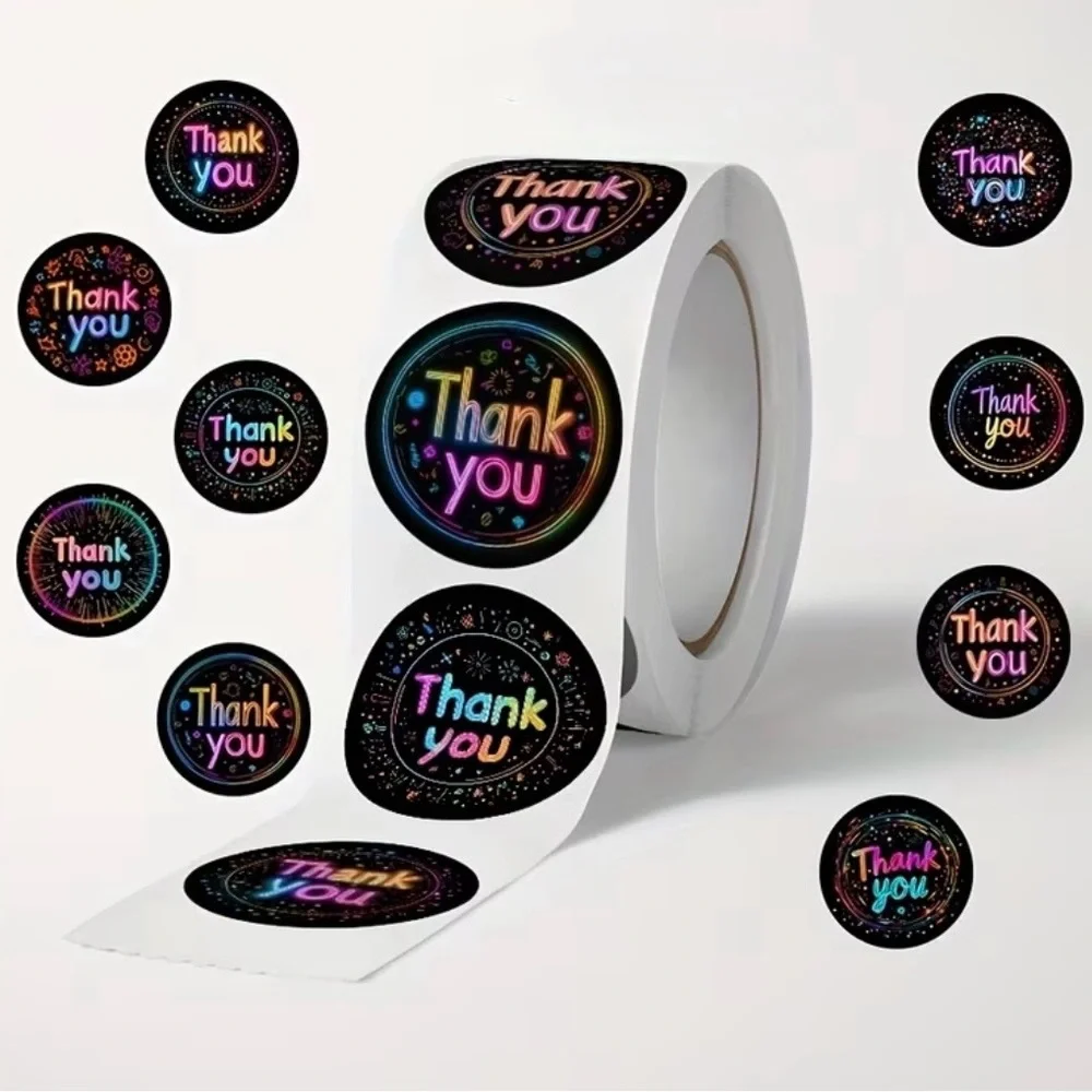 Colorful Thank You Stickers, NEW, 500 Stickers